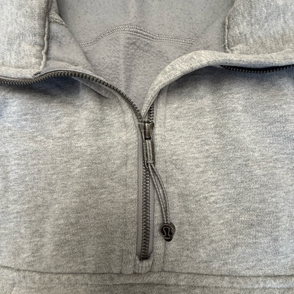 Lululemon Athletica Heathered Core Medium Gray Half-Zip Hoodie M/L - Picture 4 of 12
